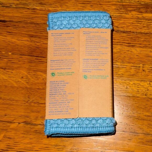 Norwex Counter Cloths Light Blue Set of 3 NWT - Picture 3 of 10